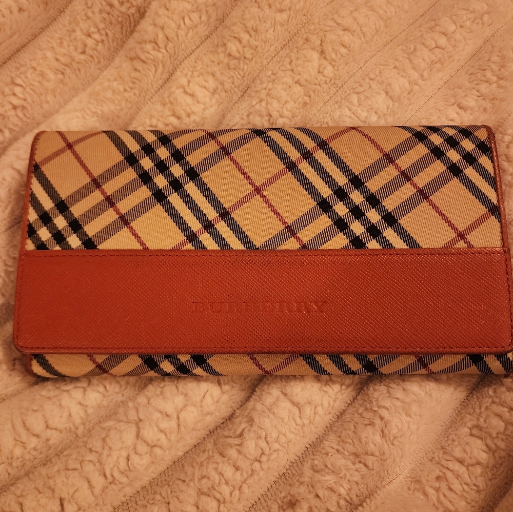 Burberry Orange Nova Check Long Wallet